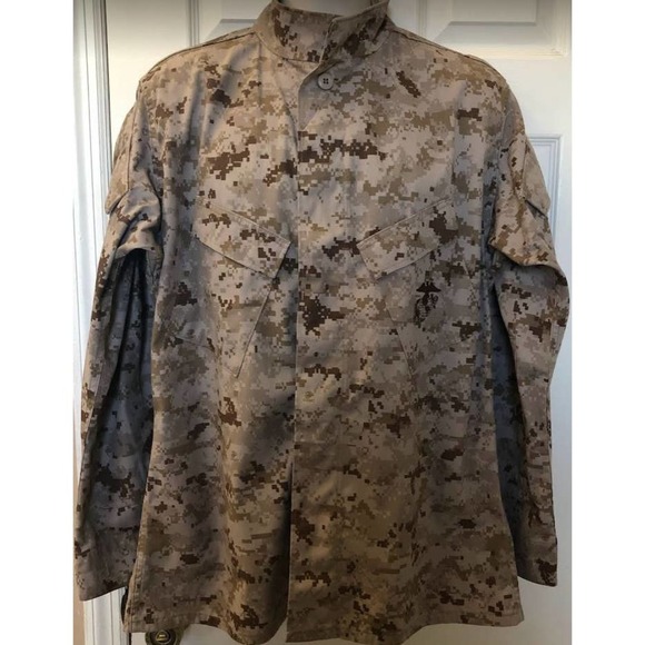 USMC Marine Corp Military Hunting Camo Shirt Jacket Button Down Med Long - Picture 3 of 17